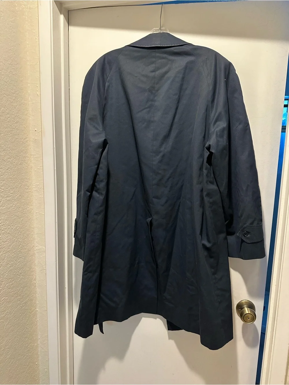 Vintage Burberrys Navy Cotton Trench Coat - Picture 2 of 5